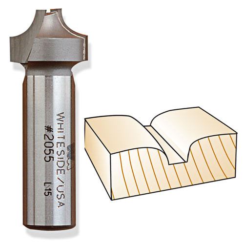 Whiteside #2055 Plunge Roundover with Plunge Point Bit - 1/2" SH X 1/4" R