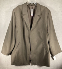 Blazer para mujer Doc & Amelia Plus 34W verde oliva aerocool oficina carrera NUEVO
