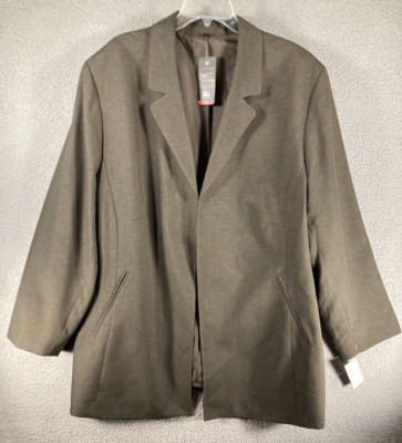 Doc & Amelia Blazer Women's Plus 34W Olive Green Aerocool Office Career NEW