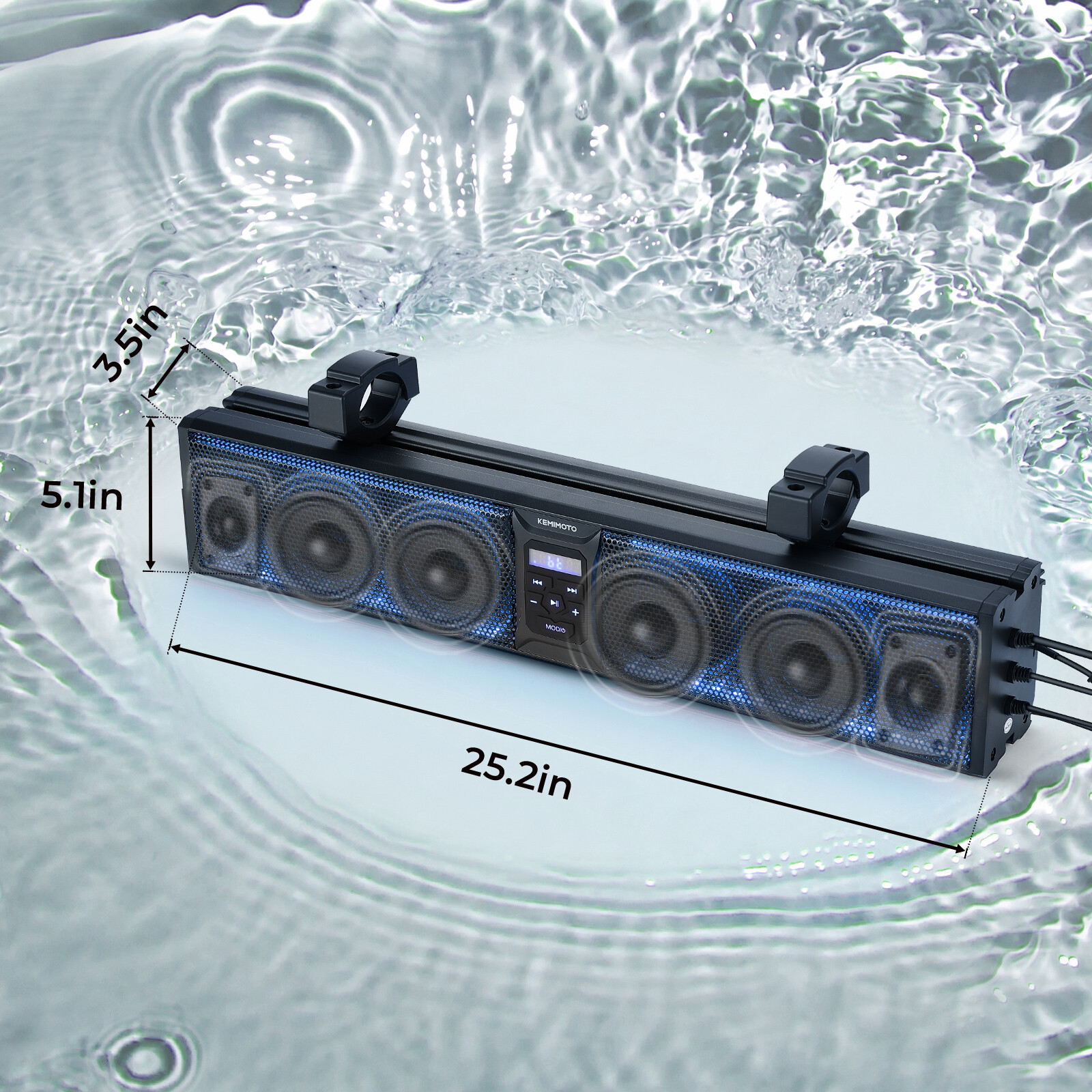 26'' RGB Lights UTV Sound Bar SxS Bluetooth Speaker System for Can Am X3 Polaris eBay