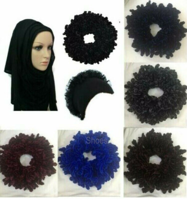 Hijab Volumizer Khaleeji Scrunchie Big Hair Tie Bun Velvet Scarf - Foto 6