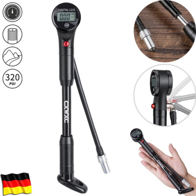 Fahrrad Pumpe 320Psi Aluminiumlegierung Zubehör Fahrrad Gabel Digital Display