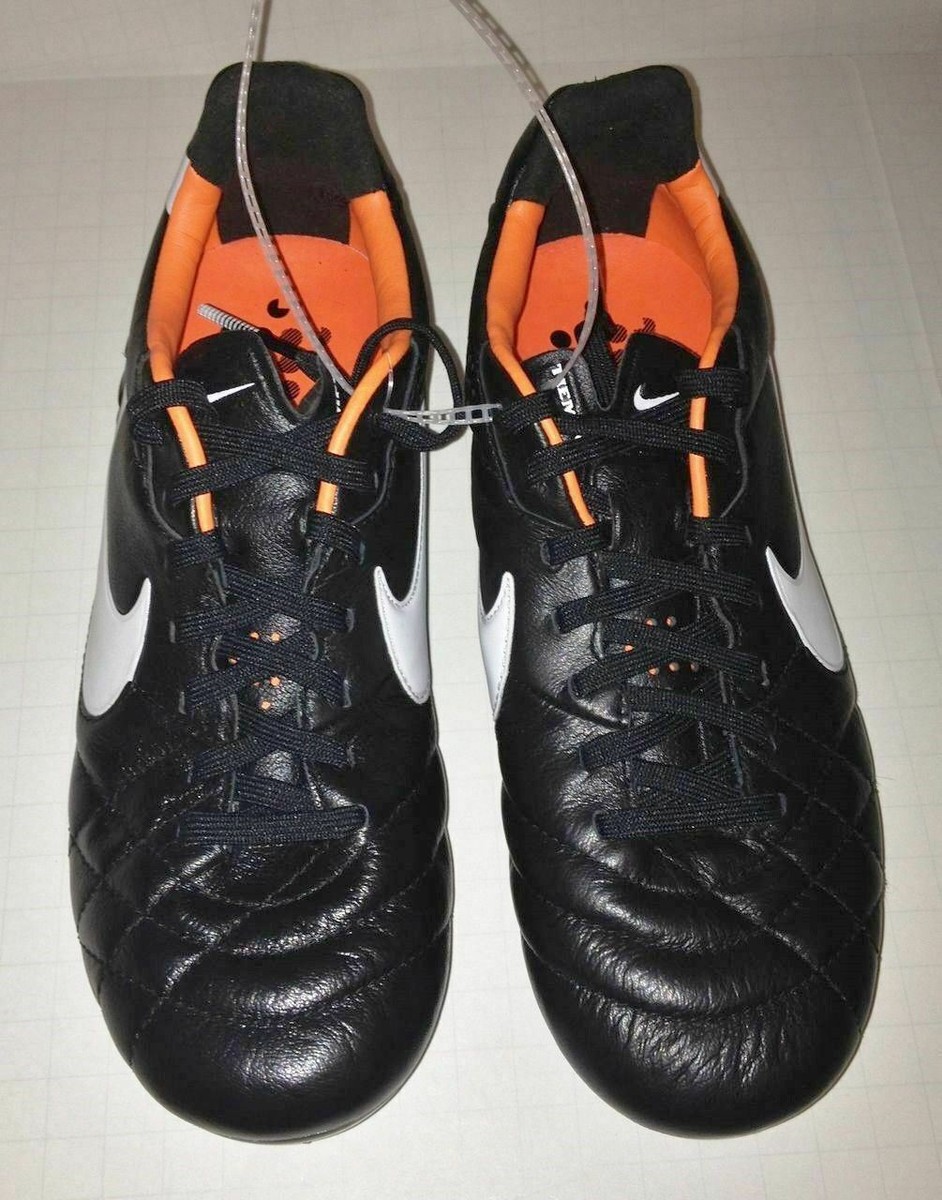 NIKE Tiempo Legend IV FG Black Orange Soccer Cleats NEW