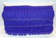 Vin 1970's Boho Fringe Sewing/Craft/Fabric Trim Purple 7+yds x 2.5"