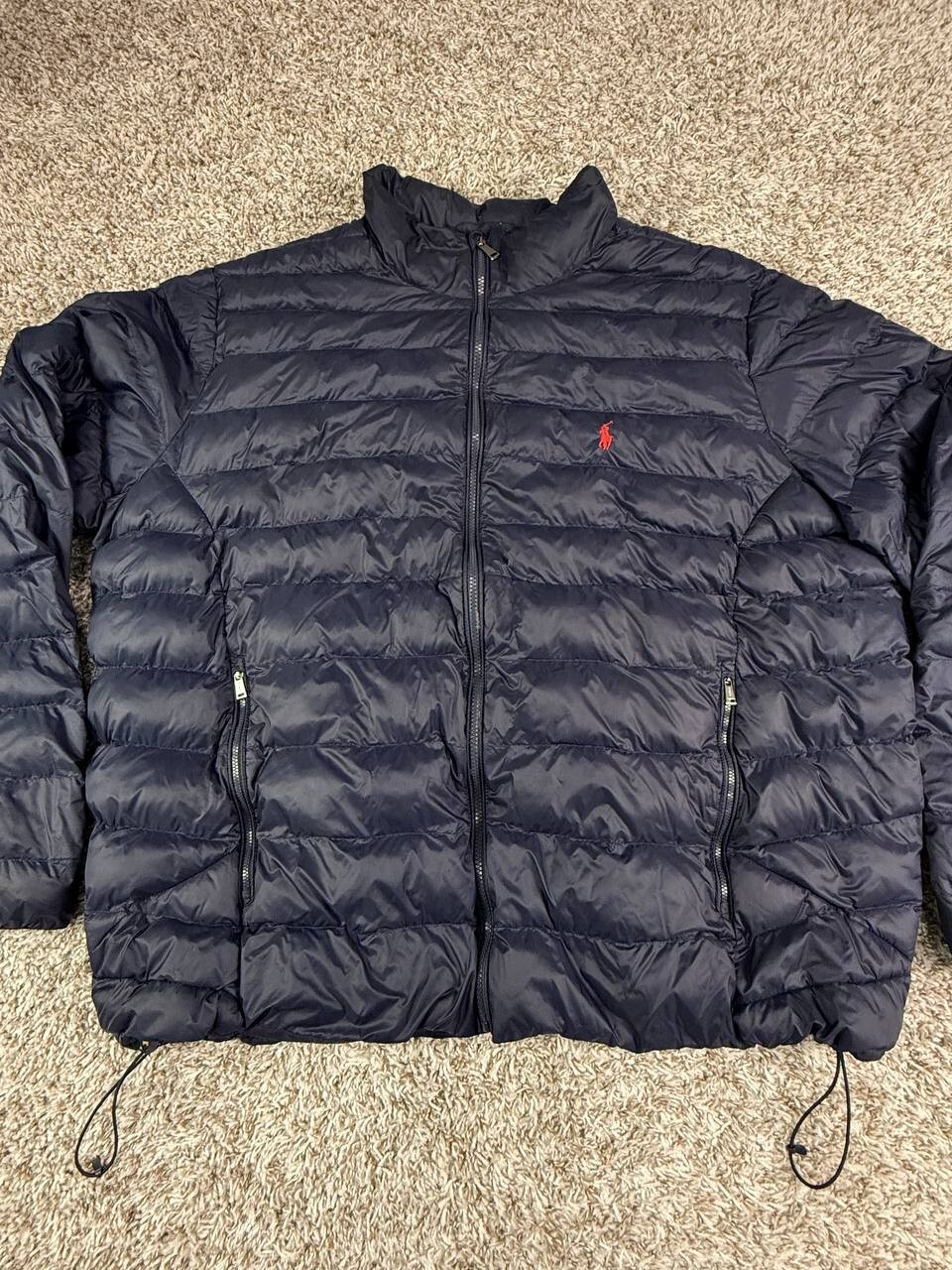 Polo Ralph Lauren piumino nylon puffer jacket blu navy rosso pony uomo taglia 3XLT