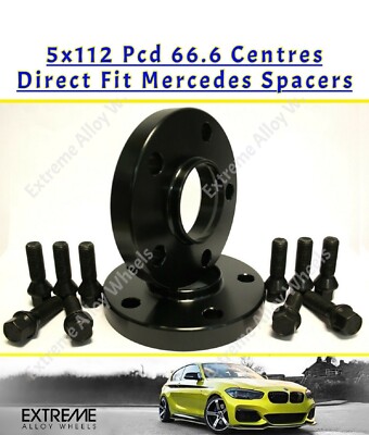 Alufelgen Spurverbreiterung 20mm schwarz + Schrauben passend für Mercedes C Klasse W204 W205 W206 66,6