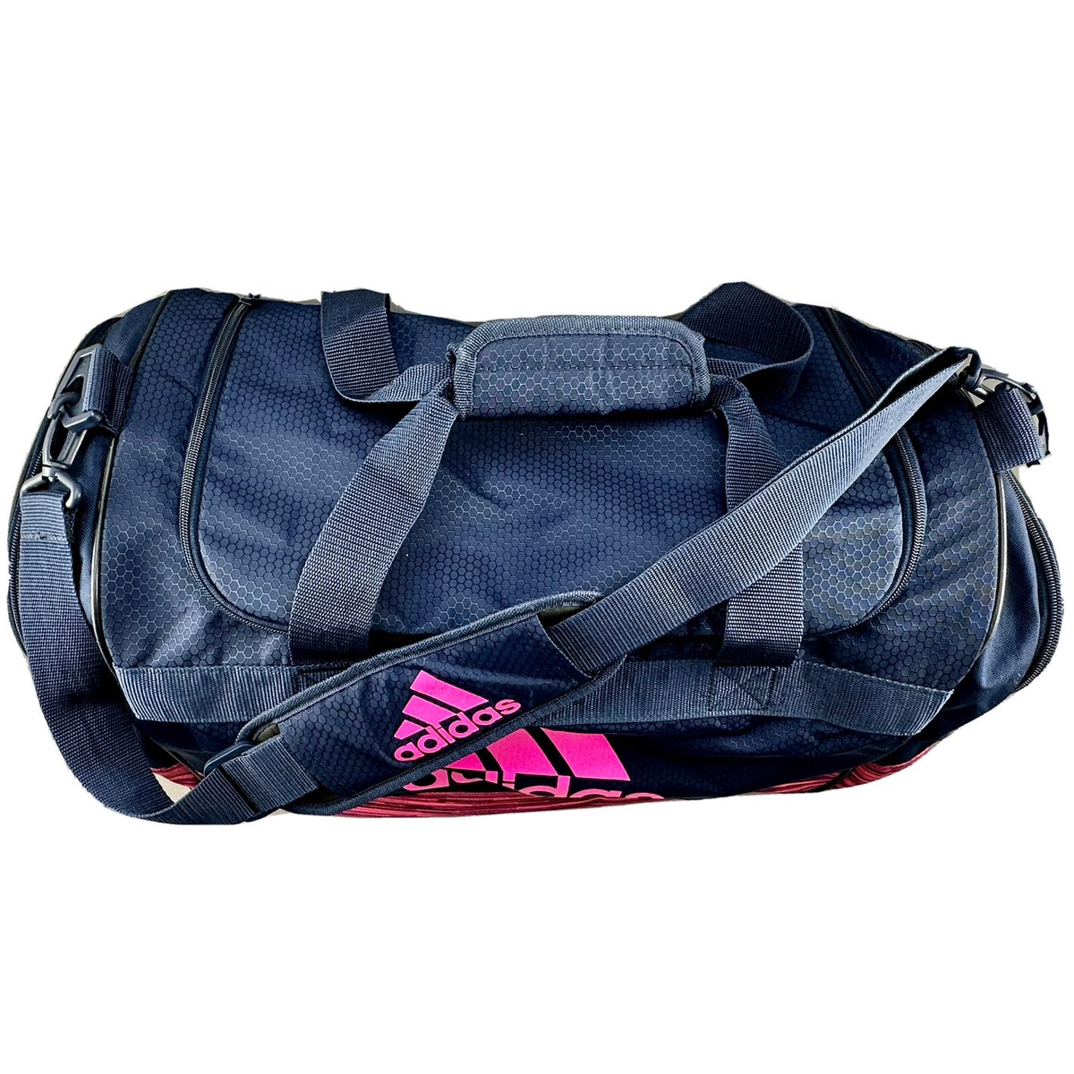 ADIDAS Gym Bag Duffle Carry On Navy Pink Shoe Pocket Shoulder