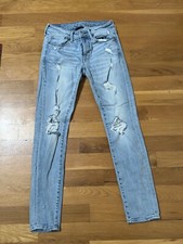 Mens Med Wash American Eagle Jeans Size 29x32, Distressed, Nxt Level Airflex