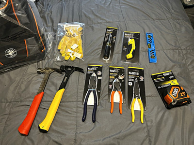Klein Tools Tradesman Pro 9-Piece Tool Set w Bag, Pliers, Tape Measure, Hammer