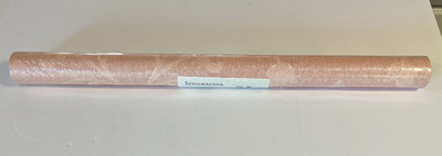 SCHUMACHER Vtg Wallpaper Pink Tone on Tone Floral Scroll Trellis (1) DOUBLE ROLL