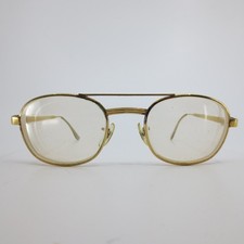 Vintage Bausch  Lomb B L Safety Glasses Gold Aviator Frame 52-22 5 3/4 30997