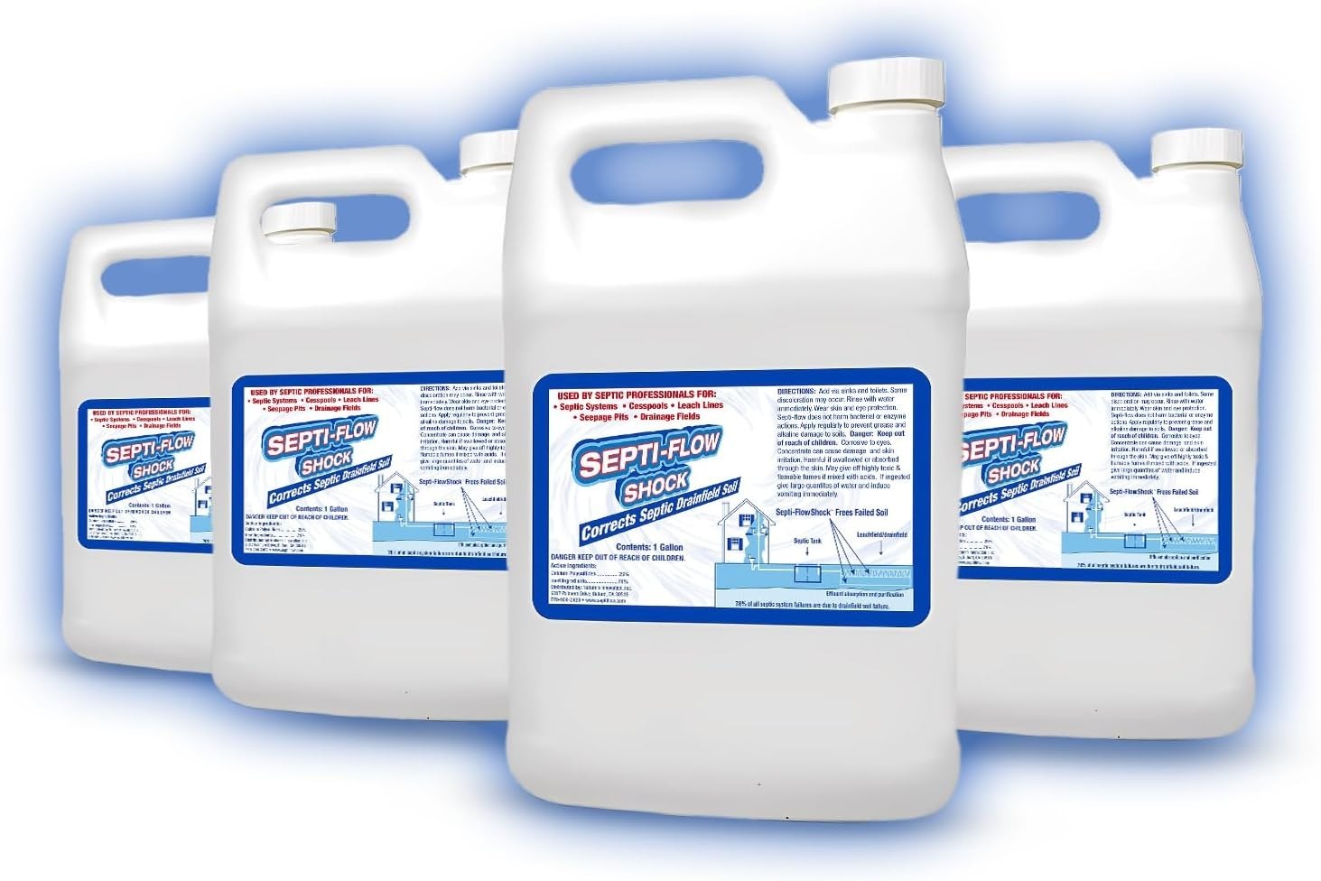Fast-Acting Drainfield Cleaner - Shock Treatment, 128oz x 4