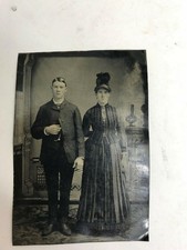 TIN TYPE PHOTO 1800'S SIBLINGS ALL DRESSED UP PROPER PHOTOGRAPHY