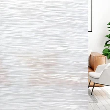 Window Privacy Film, Frosted Glass Window Film, Removable Sun Blocking Heat C...