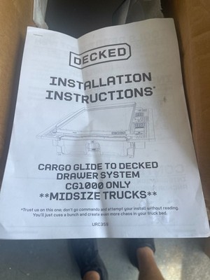 DECKED CargoGlide Mounting Brackets & Hardware For Midsize Trucks CG1000 Only