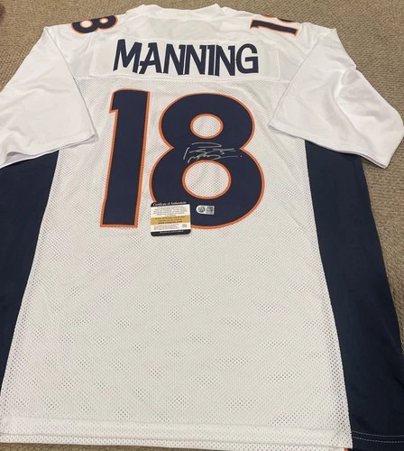 Peyton Manning Denver Broncos Signed Football Jersey with COA autograph