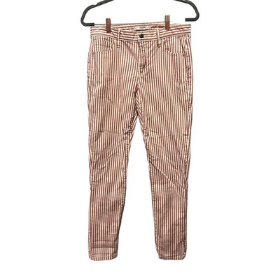 Joe s Jeans Red White Striped Fire Weekend Pants Sz 28
