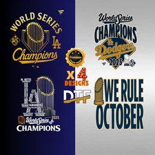 Champions World Series 2025 Dodgers Design X 4 - PNG PREMIUM