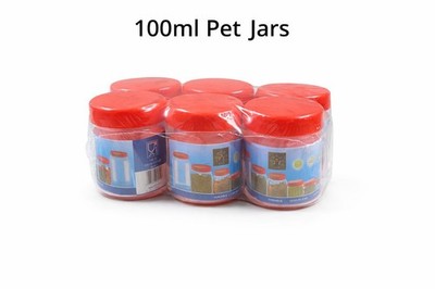 100ml Klar Rund PET Vorratsgläser & Deckel | Luftdichte Behälter | 6 12 24 Stück