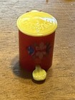 Vintage 1950s TC Superior Dollhouse Kitchen Pots Pans Garbage Can Lot Red Yellow — photo 3