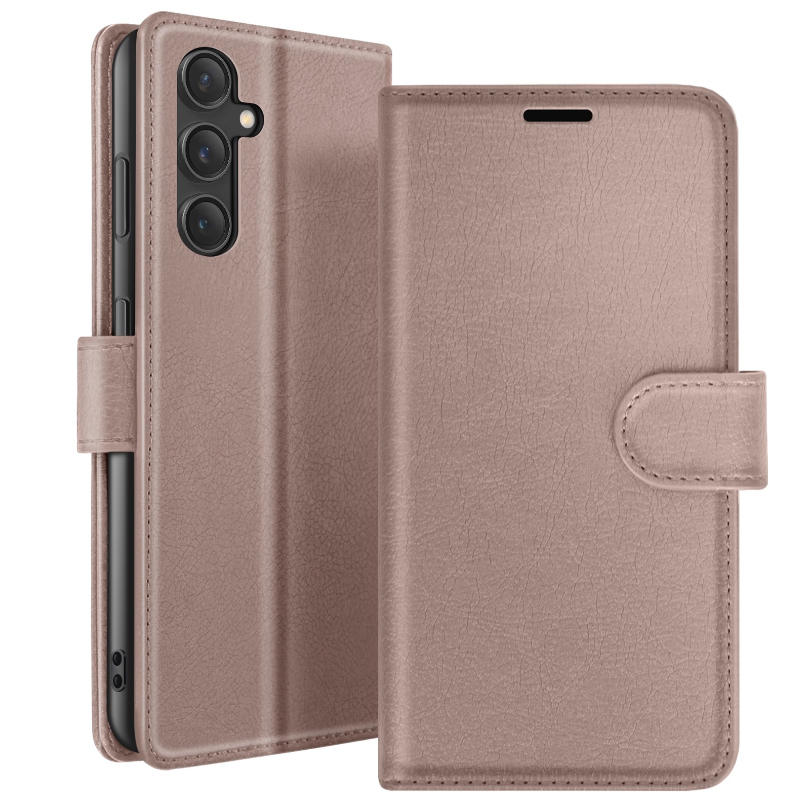Étui portefeuille taupe pour Galaxy S23 FE avec support et fermeture aimantée