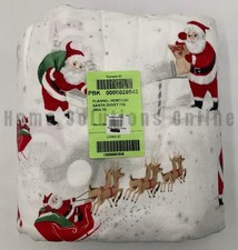 Pottery Barn Kids White Santa Organic Flannel Duvet Cover Full Queen S4262 PS
