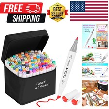 121 Colors Alcohol Based Markers, Dual Tip Art Marker Set Chisel  Fine, Perm...