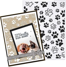 Dog Paw Print Background Plastic Embossing Folders for Card Making Pet Cat