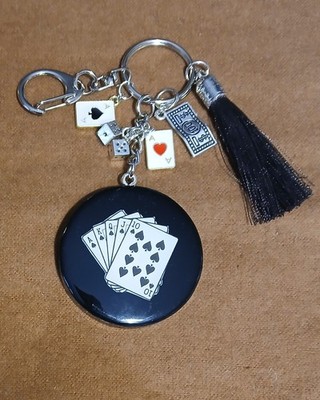 Handmade Resin Keychain With Cards And Card Related Charms Gift For Him Or Her