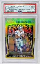 2017 Certified MIRROR GOLD Refractive DAK PRESCOTT Football Card /25 PSA 9 MINT