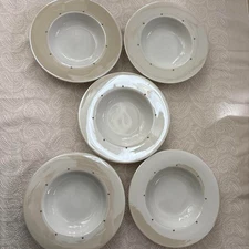 Almost Unused French-made COTE TABLE deep plate  8.9 inches (22.5 cm) set of 5
