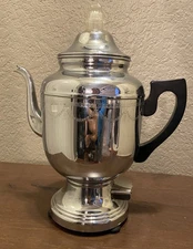 Vintage Farberware Coffee Percolator Pot Maker Chrome Beautiful 206 OriginalCord
