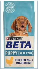 Purina BETA Dry Puppy Food with Chicken - 14kg **Collection Only** 2.10 per kilo