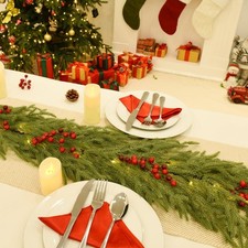 6FT Christmas Garland Norfolk Pine Garland Artificial Real Touch Greenery Decor