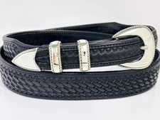 RDM Randall Moore Santa Fe Sterling Silver Ranger Belt Buckle Tooled 38