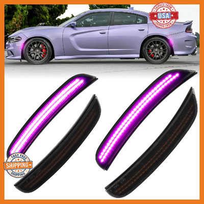 FetonAuto Pink Purple LED Side Marker Lights for Dodge Charger 2015 2016 2017 20