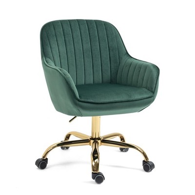 360° Dark Velvet Swivel Chair with High Back, Comfortable Wide Backrest with ...