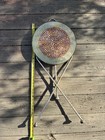 Vintage Gold Leaf Over Iron and Mosaic Glass Tripod Plant Stand — photo 9