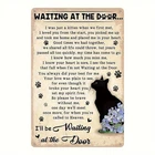 Vintage Cat Memorial Wall Tin Metal Signs Home Décor "Waiting at the Door" 7.8