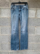 Miss Me Jeans Womens Size 27 29x32.5 Blue Denim Low Rise Bootcut JP6048B SEE