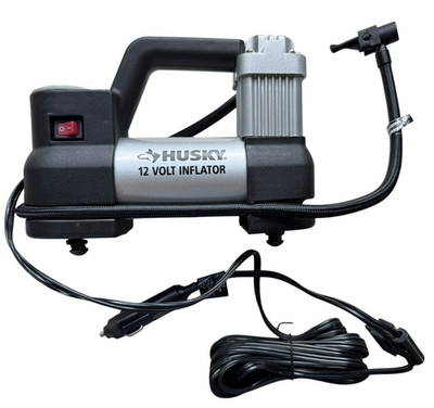 #ad Husky 12 Volt Portable Inflator w Pressure Gauge for Tires 937 790 $39.99
