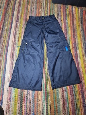 Vintage Y2K Kikgirl Kikwear Rave Baggy Flare Pants Sz 7 30x28 