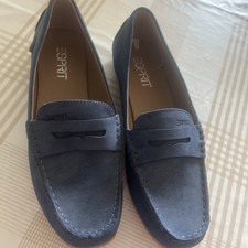 Esprit Damen Mokassins Slipper Größe 38  Blau Halbschuhe Wildleder Neu