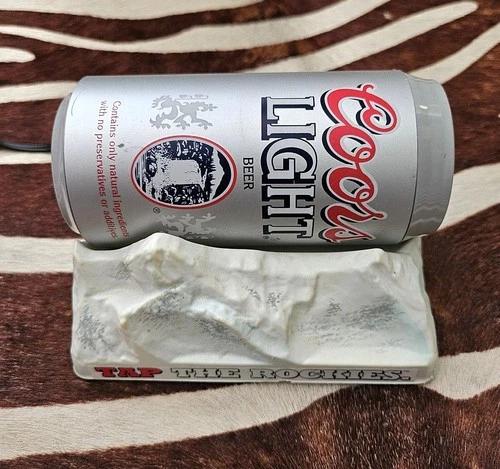 Vintage 1996 Coors Light Tap The Rockies Lighted Beer Can Mountain Bar Sign Lamp