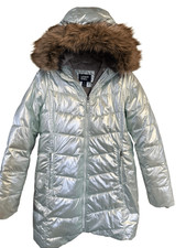 Lands' End girls' winter fleece-lined Puffer jacket Green Sz XL 14-16 NWOT