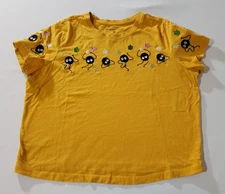 Studio Ghibli Spirited Away Embroidered Anime Crop Top Womens M Yellow Cotton