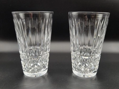 Pair (2) Waterford Crystal Mauve Tramore  5" Flat Tumblers Glasses Vintage Old