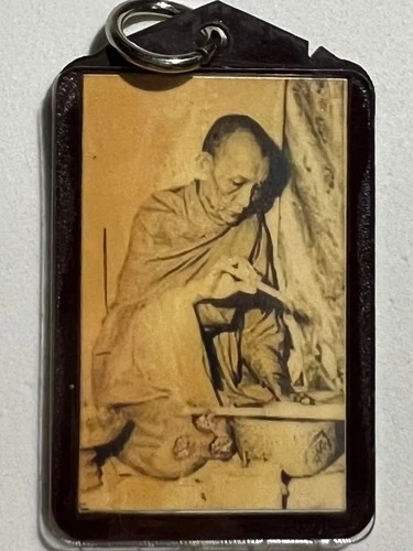 Phra LP Kuay Wat Khositaram Photo Thai Buddha Amulet Paper Pendant Protection 46