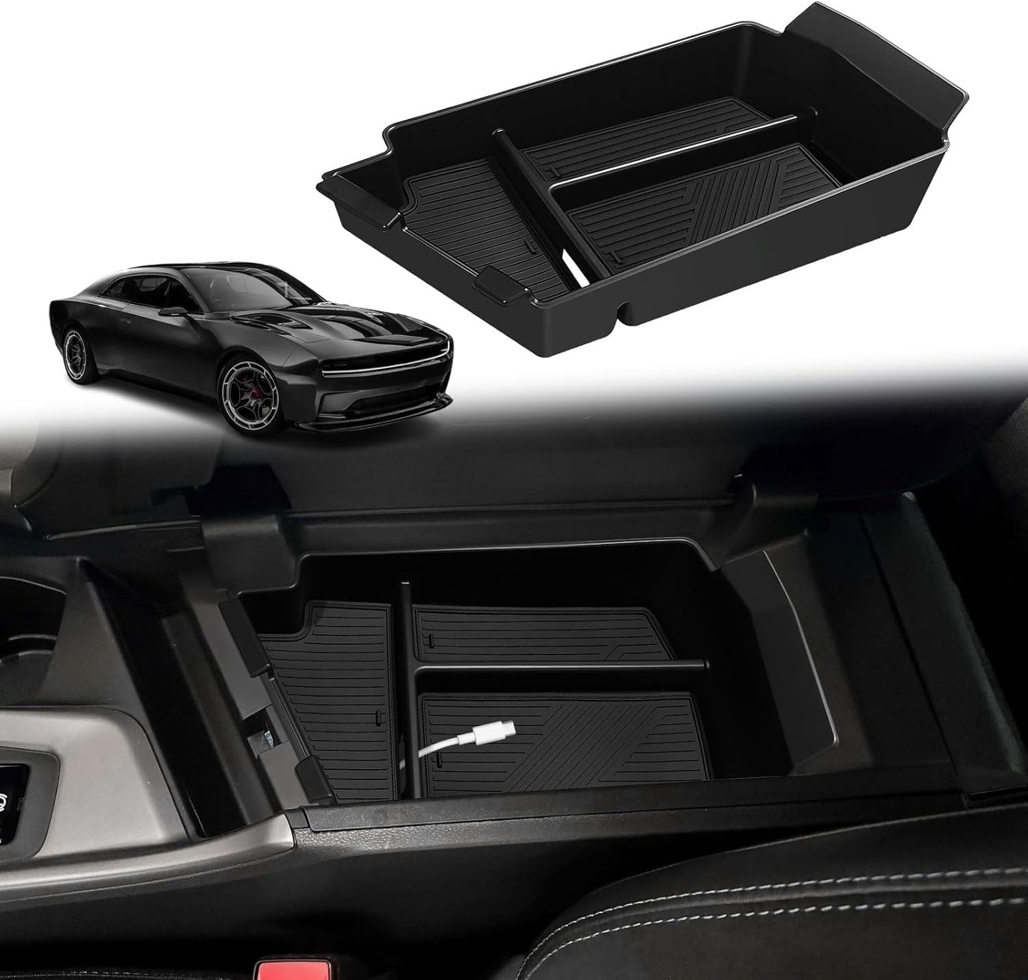Center Console Organizer For Dodge Charger Daytona Accessories Tray 2024-2025