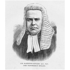 Sir Hardinge Giffard QC Lord Chancellor of England - Antique Print 1885